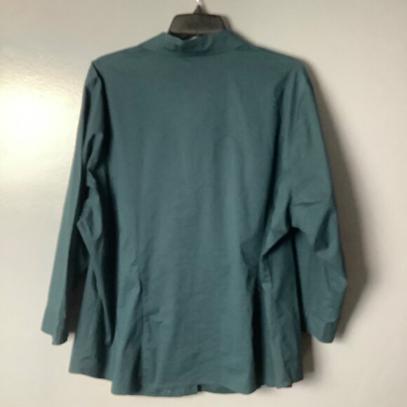 Eloquii By The Limited Womens Plus Size 20 Ruffle Front Blouse 3/4 Sleeve Green - Picture 7 of 9